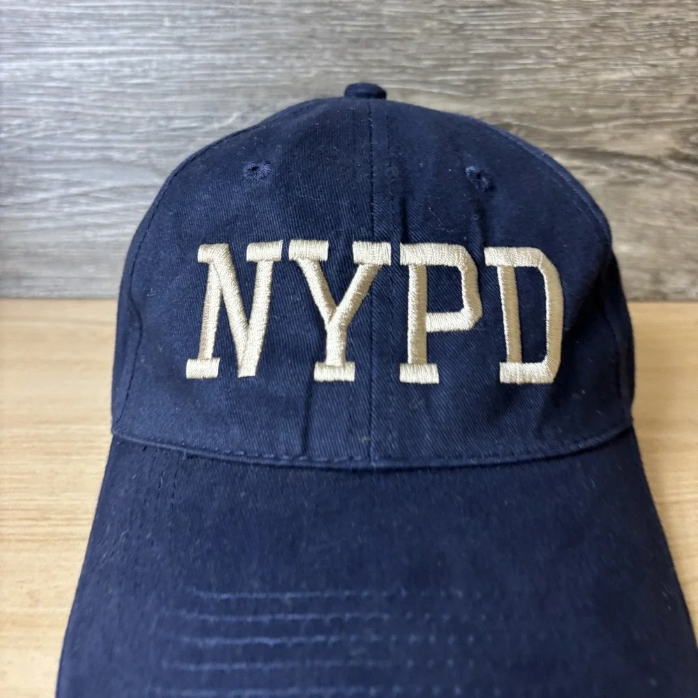 NYPD Hat Cap Strap Back Navy Blue Embroidered Graphic One Size North End Mens